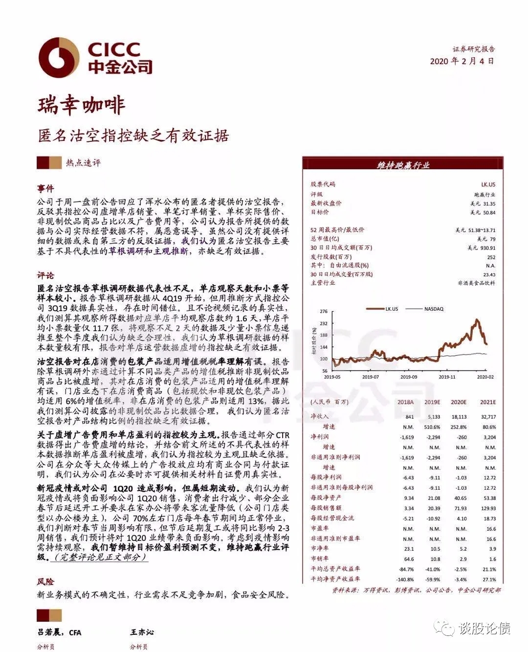 中金怒怼浑水，为瑞幸保驾护航!